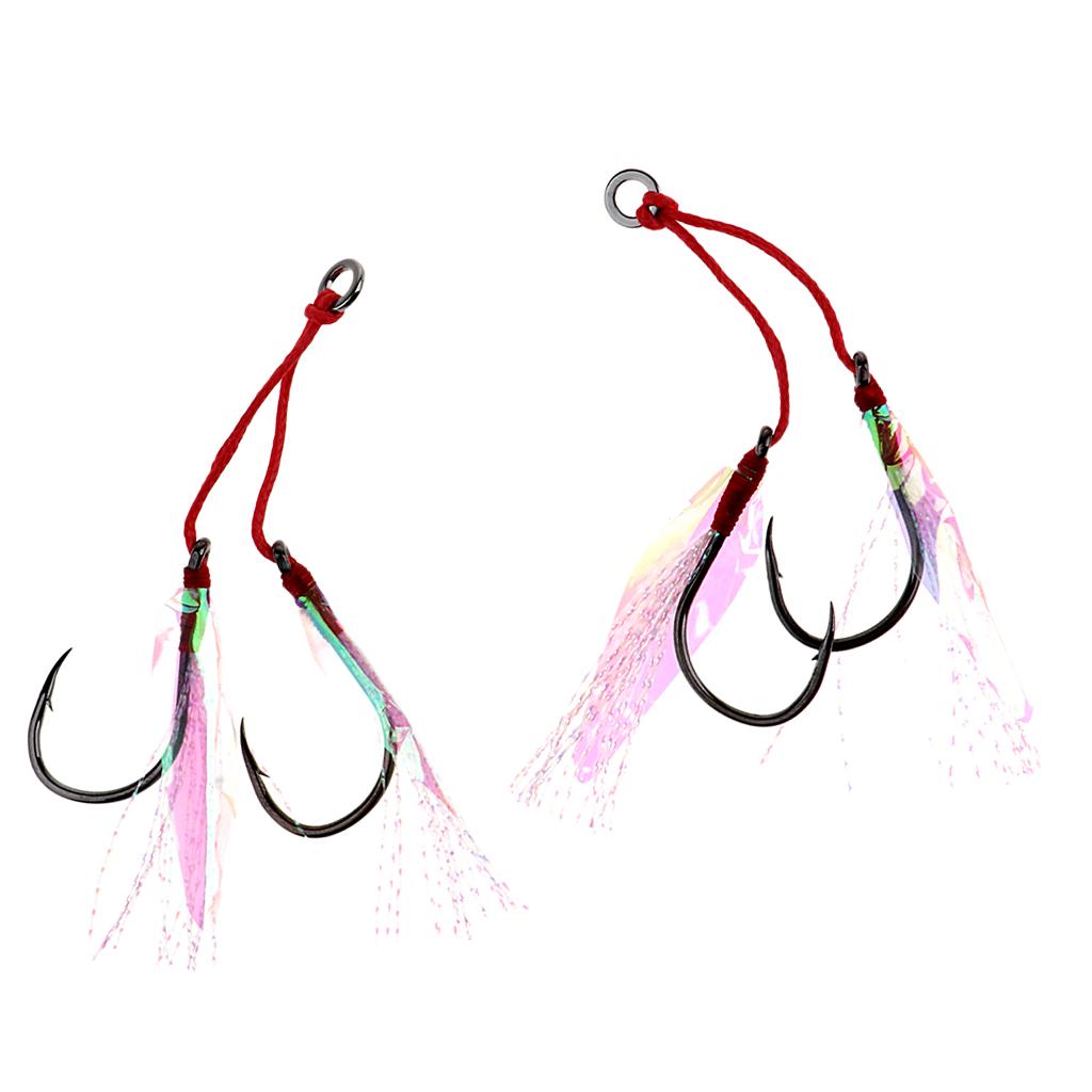 2Pcs Fishing Assist Hooks Carbon Steel Jigging Assist Fishing Hooks 18