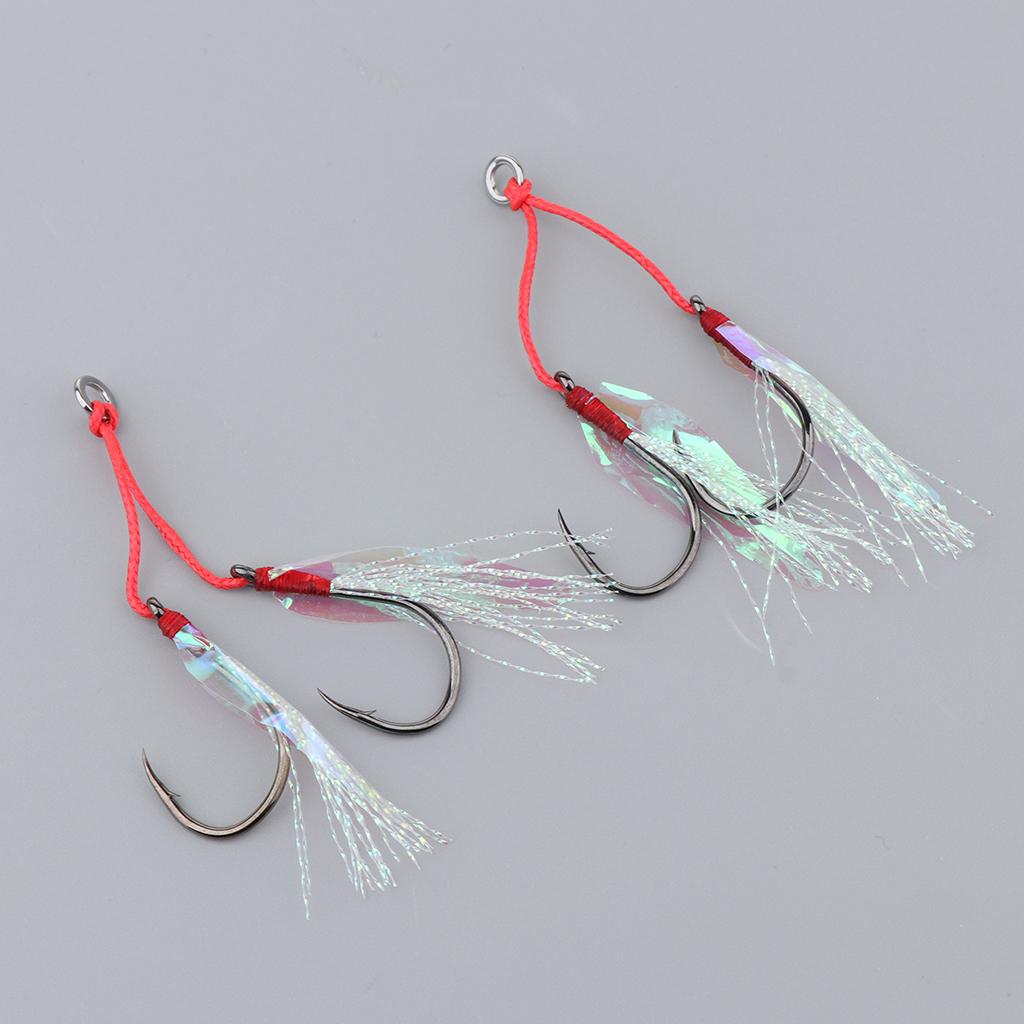 2Pcs Fishing Assist Hooks Carbon Steel Jigging Assist Fishing Hooks 18
