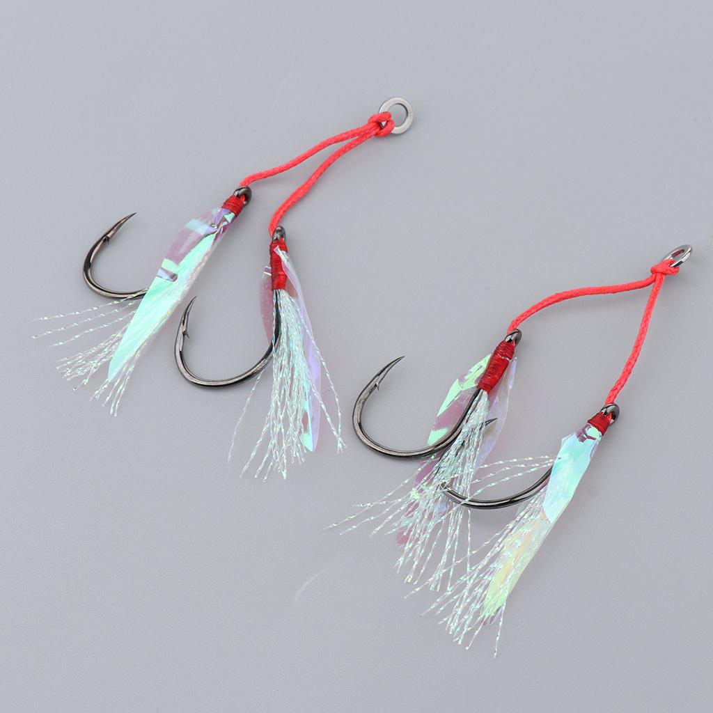 2Pcs Fishing Assist Hooks Carbon Steel Jigging Assist Fishing Hooks 18