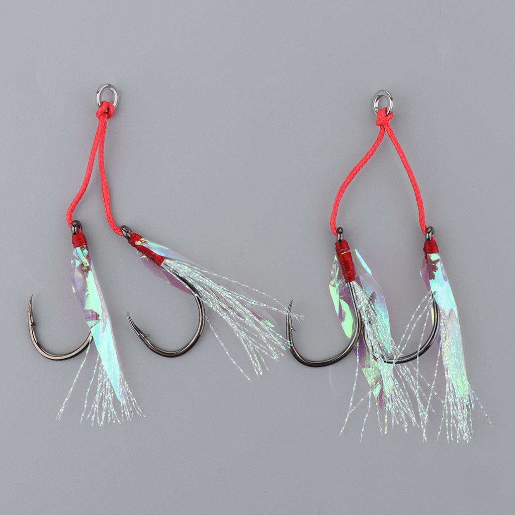 2Pcs Fishing Assist Hooks Carbon Steel Jigging Assist Fishing Hooks 18