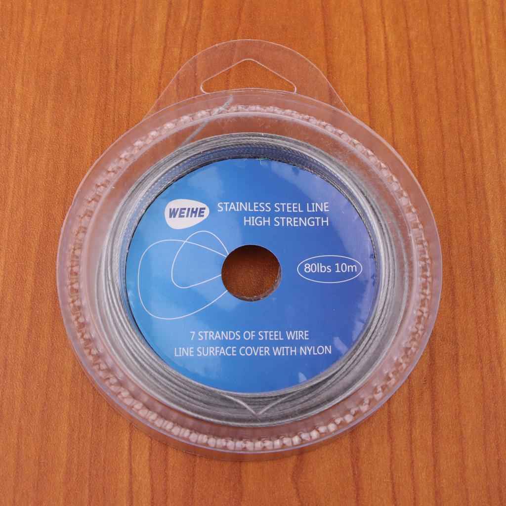 Fishing Steel Wire Fishing line 10m 7 Strands Braided Leader Wire 80LBS