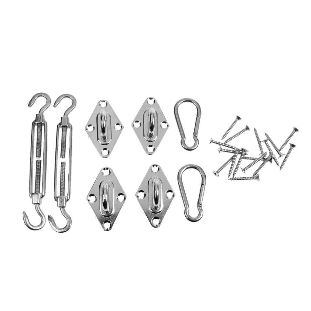 Sun Shade Sails Canopy Stainless Steel Kit Accessories - Turnbuckle Pad Eye