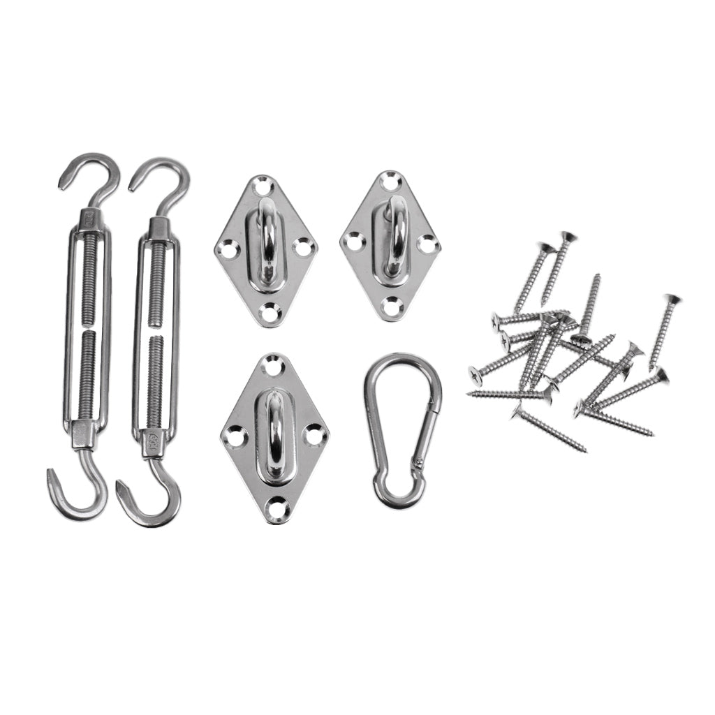 Sun Shade Sails Canopy Stainless Steel Hardware Kit - Turnbuckle Pad Eye