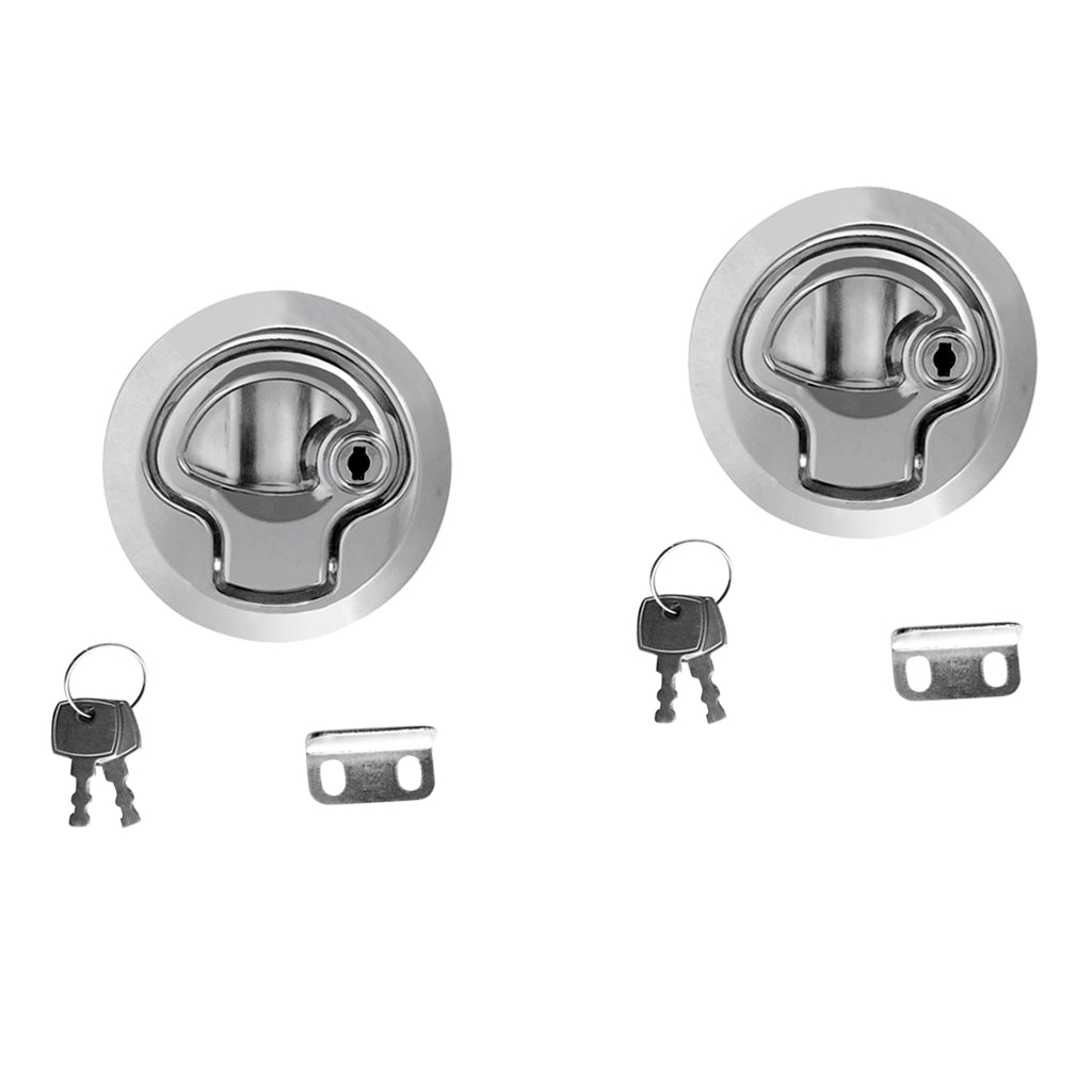 2 Pieces Zinc Alloy Chrome Finished Marine Boat Deck Flush Latch Pull Latch