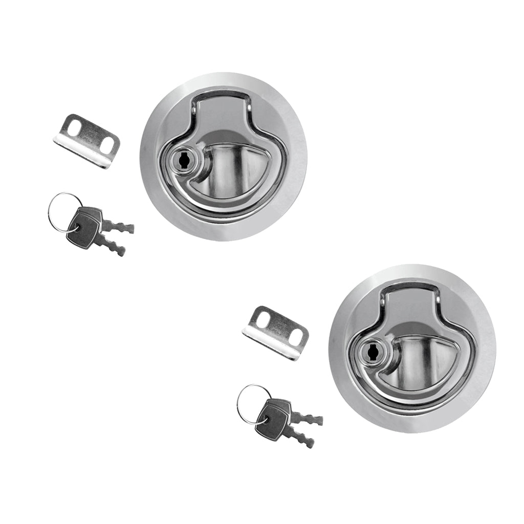 2 Pieces Zinc Alloy Chrome Finished Marine Boat Deck Flush Latch Pull Latch