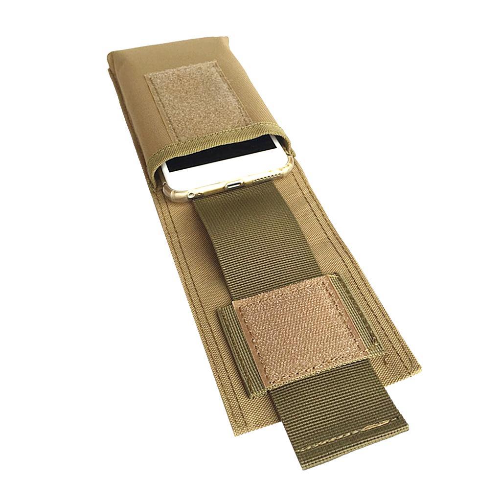 Universial Outdoor MOLLE Cell Phone Pouch Case Belt Bag for Smartphone Tan