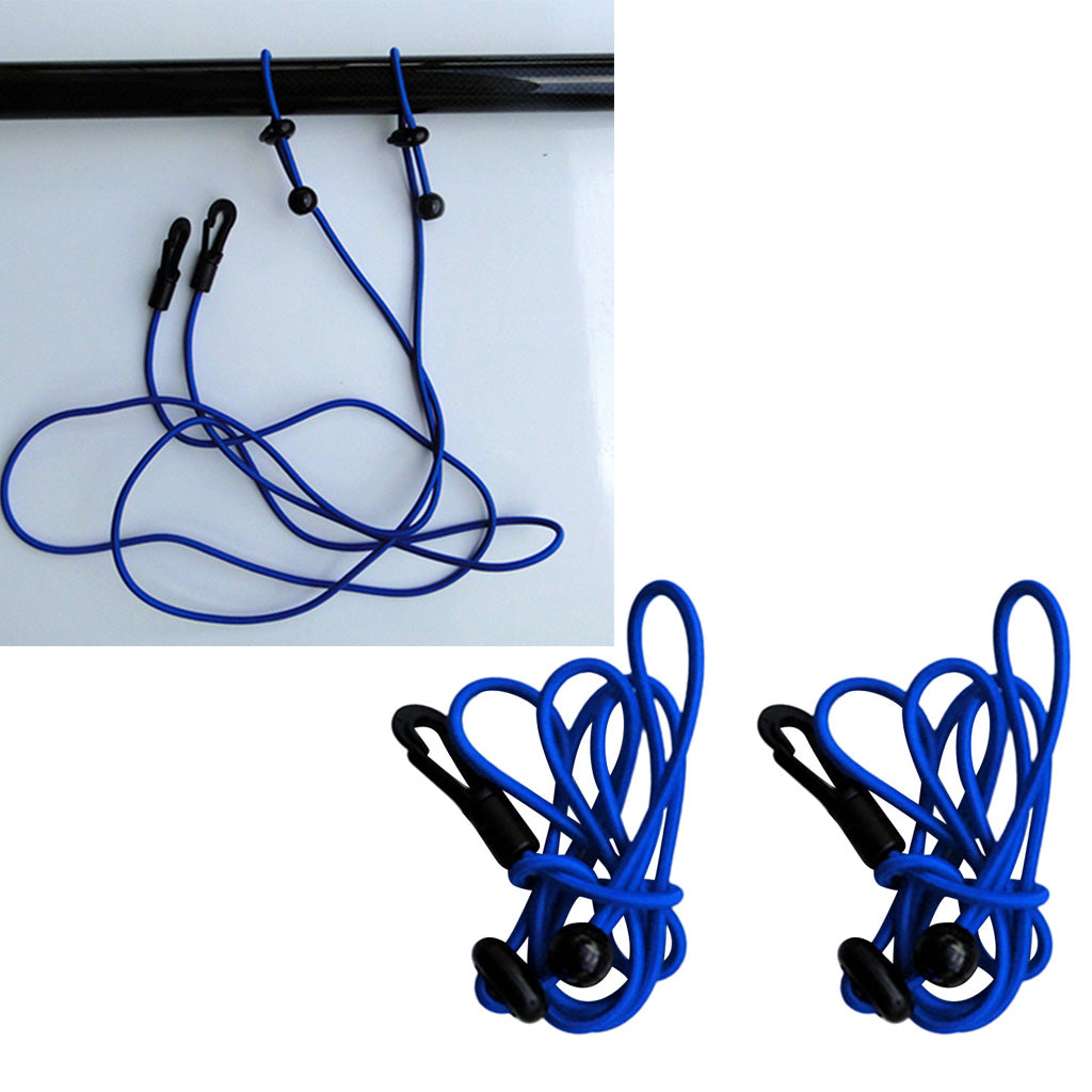 2 Pieces 1.2m 4mm Kayak Paddle Leash Bungee Fishing Rod Lanyard blue
