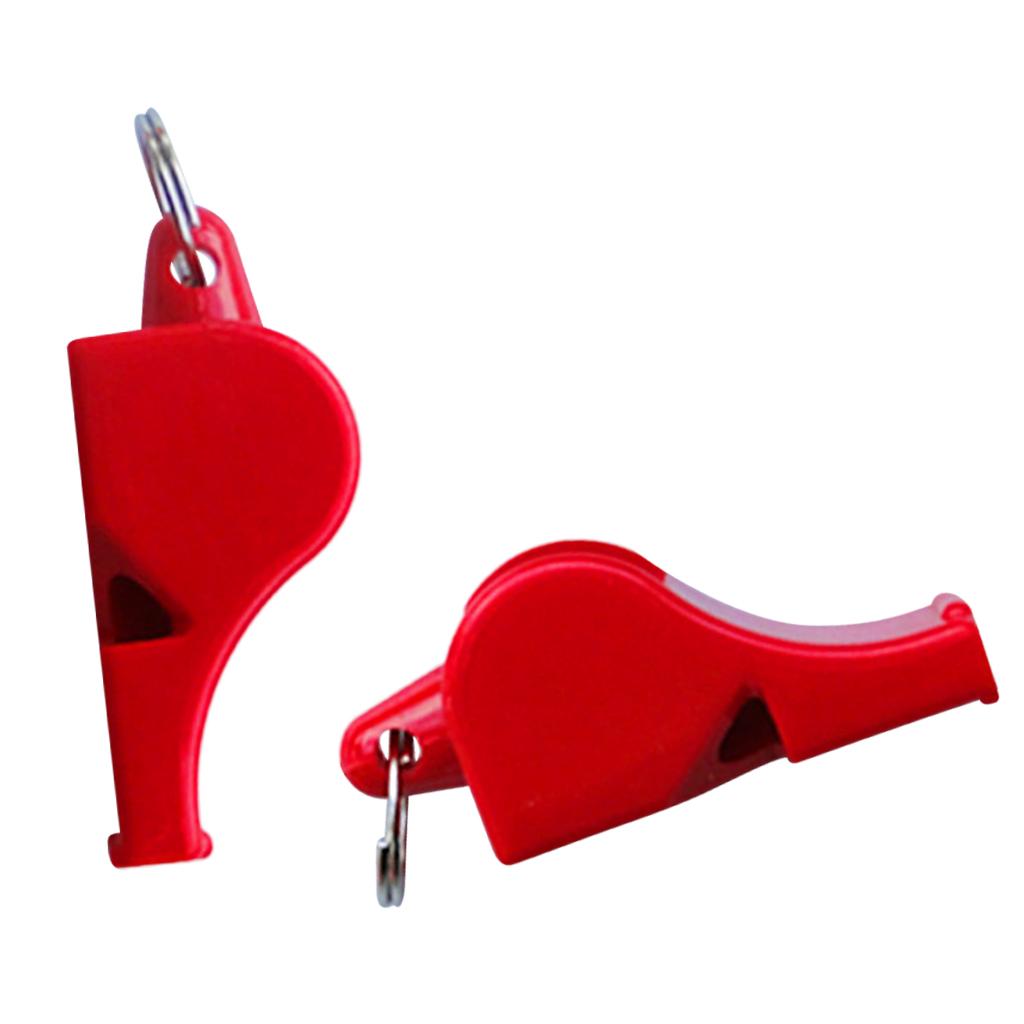 2xEmergency Survival Plastic Whistle Marine Safety Camping Boating red