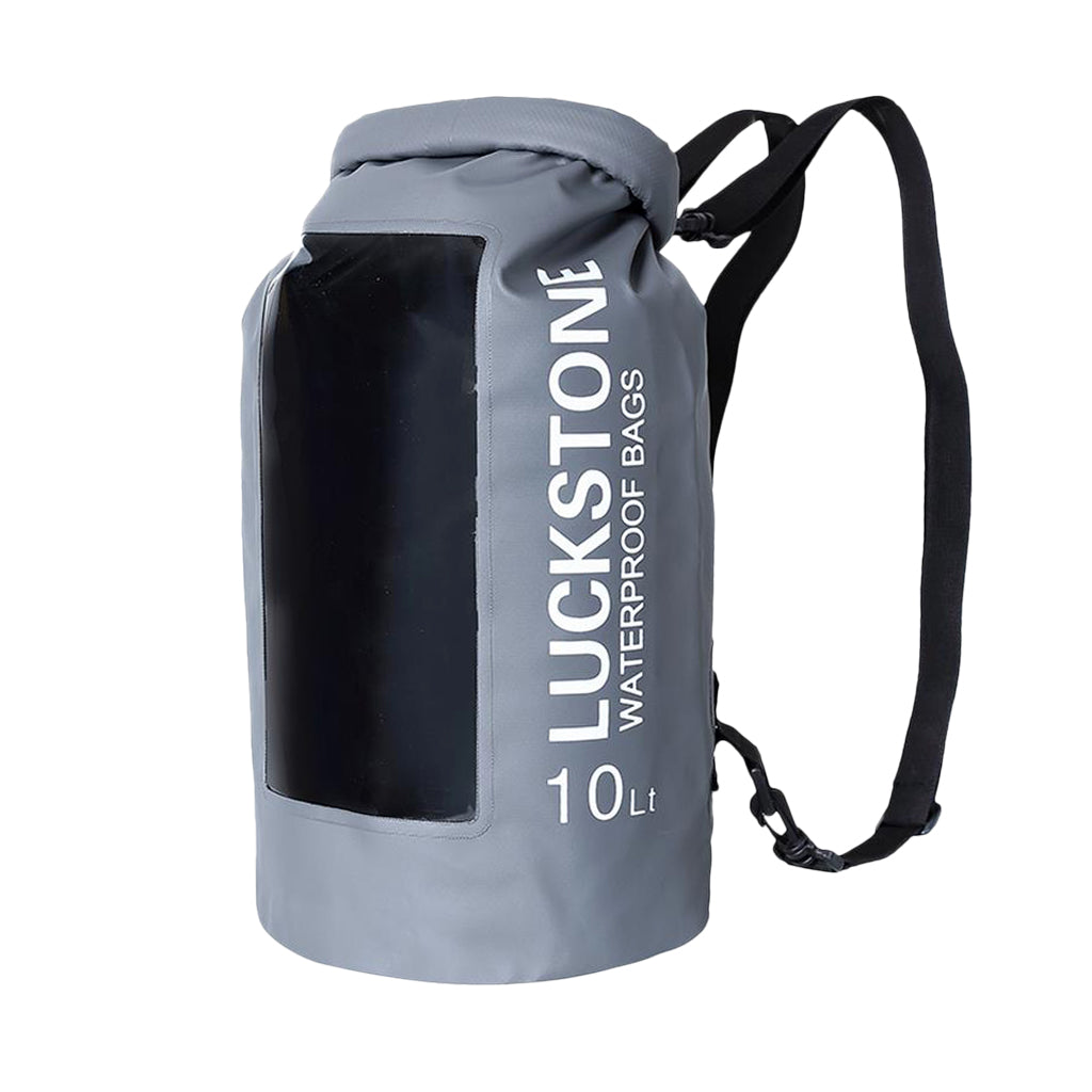 10L Waterproof Dry Bag Backpack for Beach Kayak Canoe Fishing Camping Gray