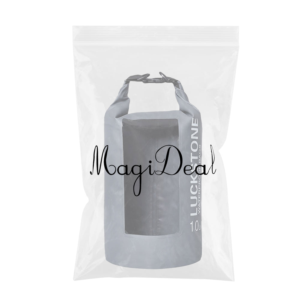 10L Waterproof Dry Bag Backpack for Beach Kayak Canoe Fishing Camping Gray