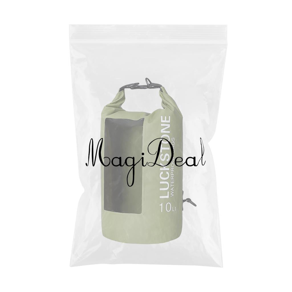 10L Waterproof Dry Bag Backpack for Beach Kayak Canoe Fishing Camping Green