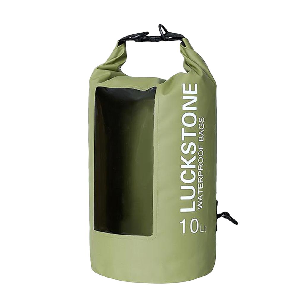 10L Waterproof Dry Bag Backpack for Beach Kayak Canoe Fishing Camping Green