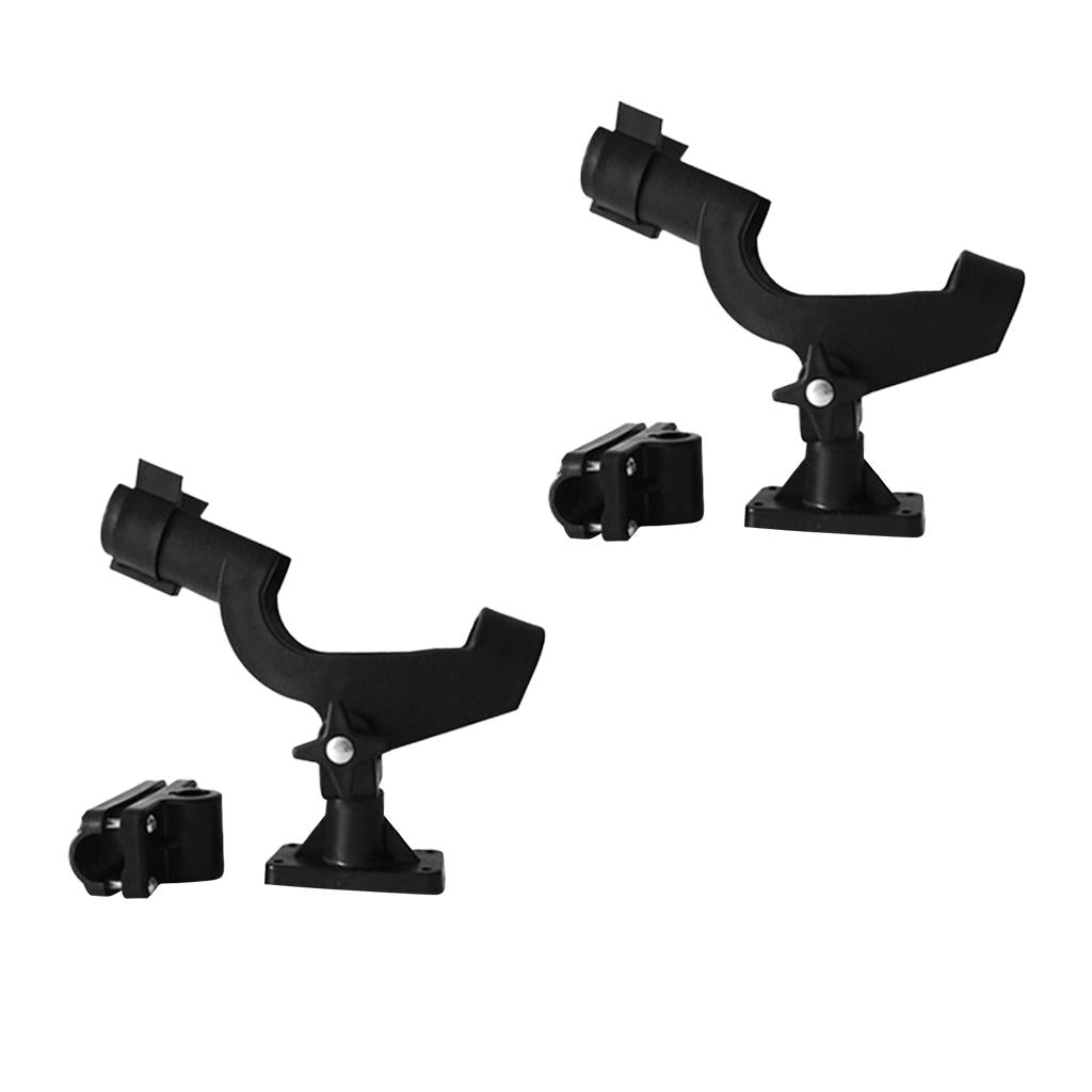 2 Pieces Boat Kayak Fishing Pole Rod Holder Side Rail Mount Rack Adjustable