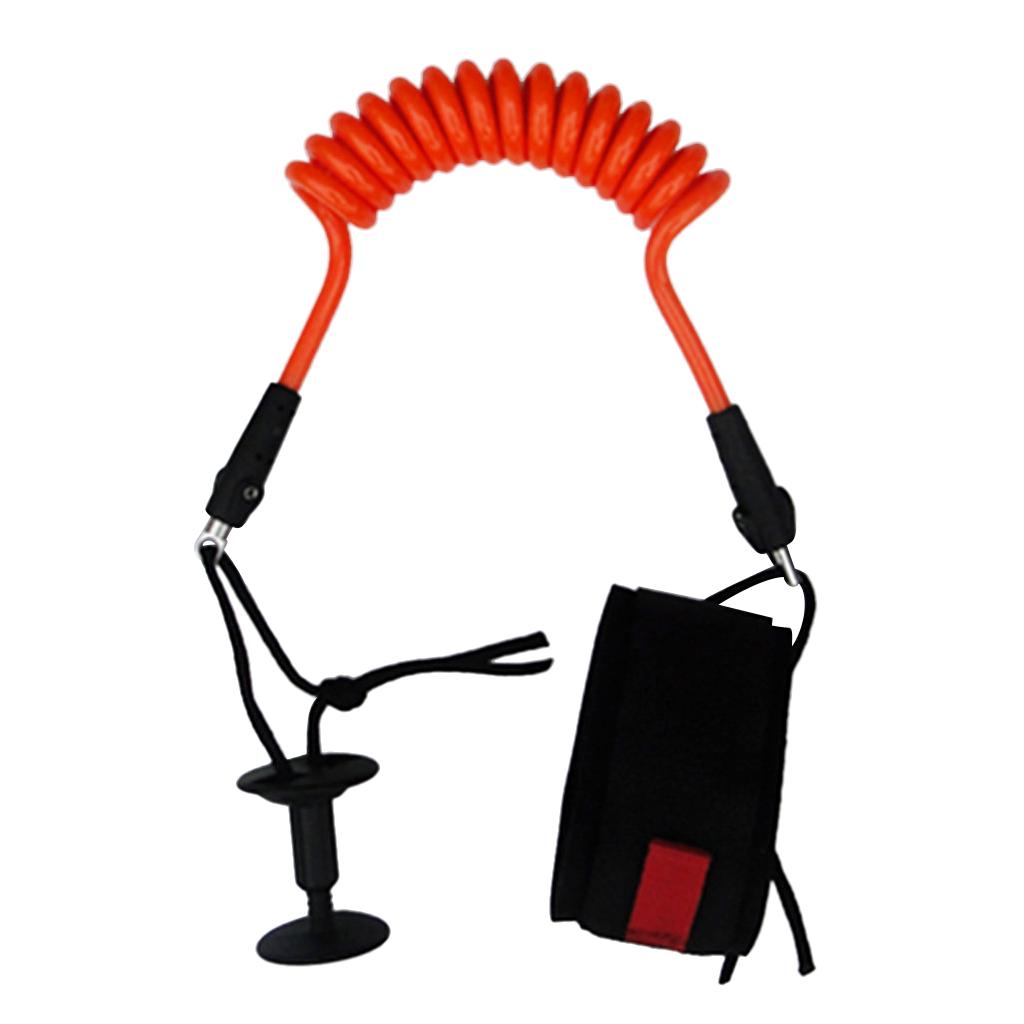 Strong Orange 5.5mm Coiled Bodyboard Wrist Leash SUP Leash 4ft or 1.2m
