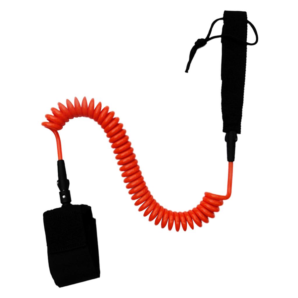 Surfing Sports Orange Coiled SUP Surfboard Leash with Ankle Strap 4ft or 1.2m