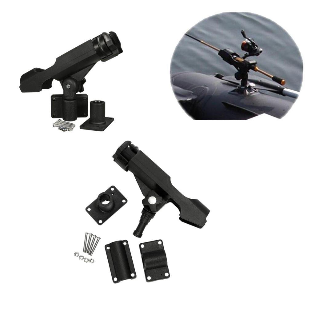 2 Pieces / Set Adjustable Side Rail Mount Kayak Boat Fishing Pole Rod Holder