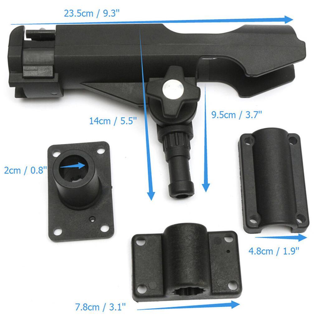 2 Pieces / Set Adjustable Side Rail Mount Kayak Boat Fishing Pole Rod Holder