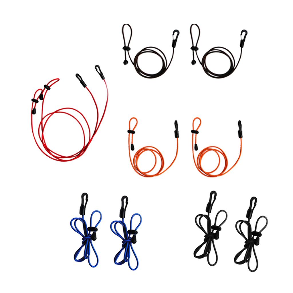 2 Pieces 1.2m Kayak Paddle Leash Bungee Fishing Rod Pole Lanyard Cord Orange