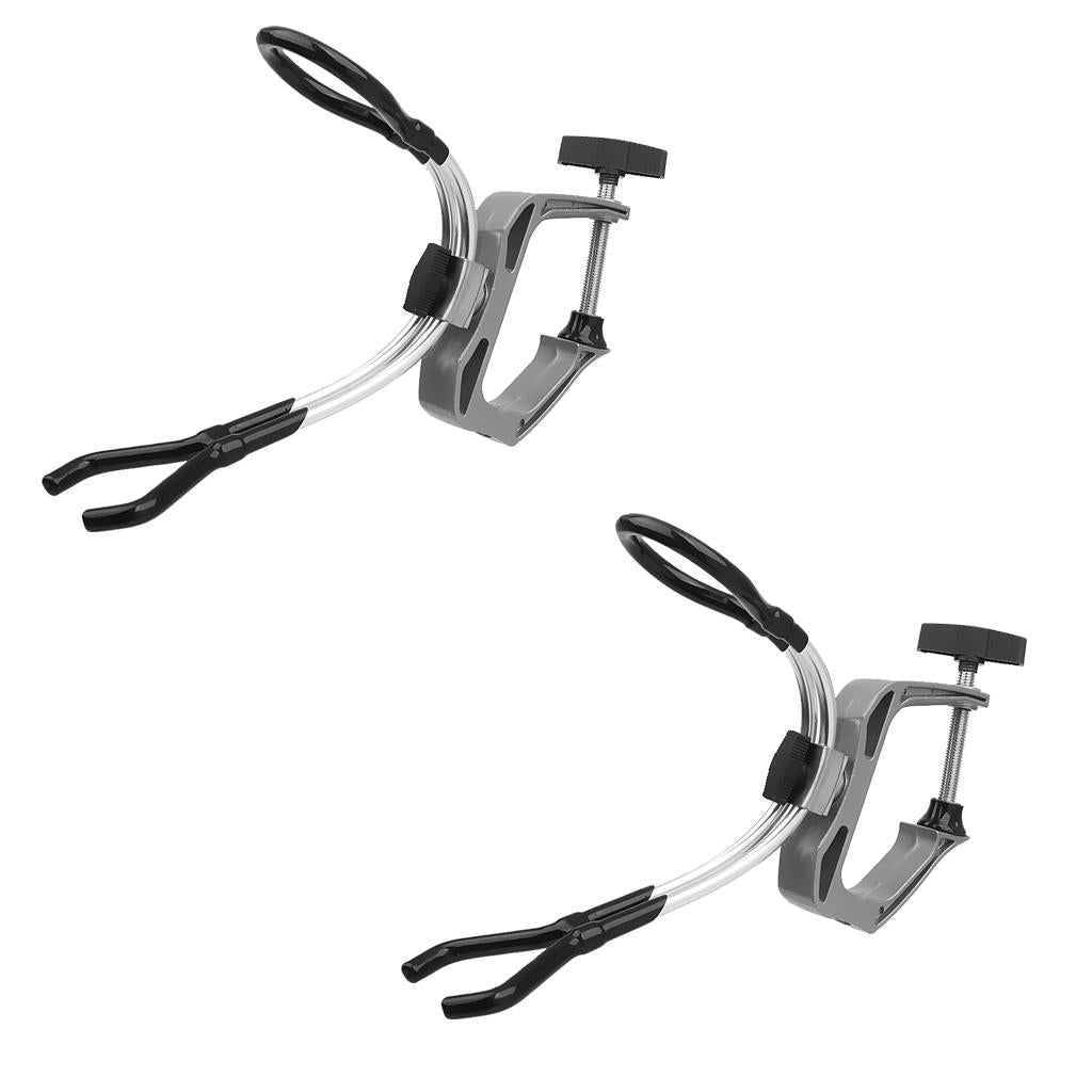 2 Pieces Heavy Duty Fishing Rod Pole Rest Boat Dock Clamp On Grip Holder