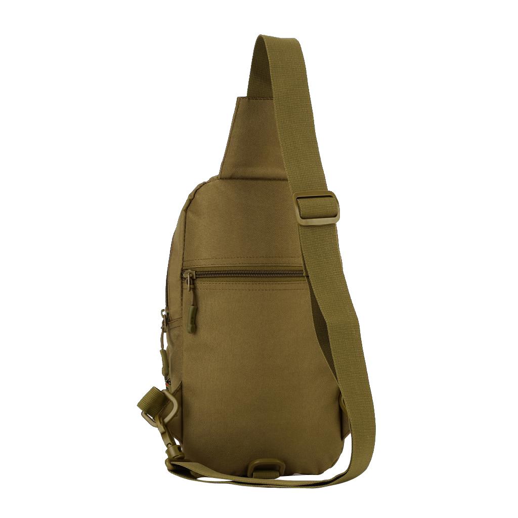 Outdoor MOLLE Waist Belt Bag Chest Sling Shoulder Pack Pouch Borwn