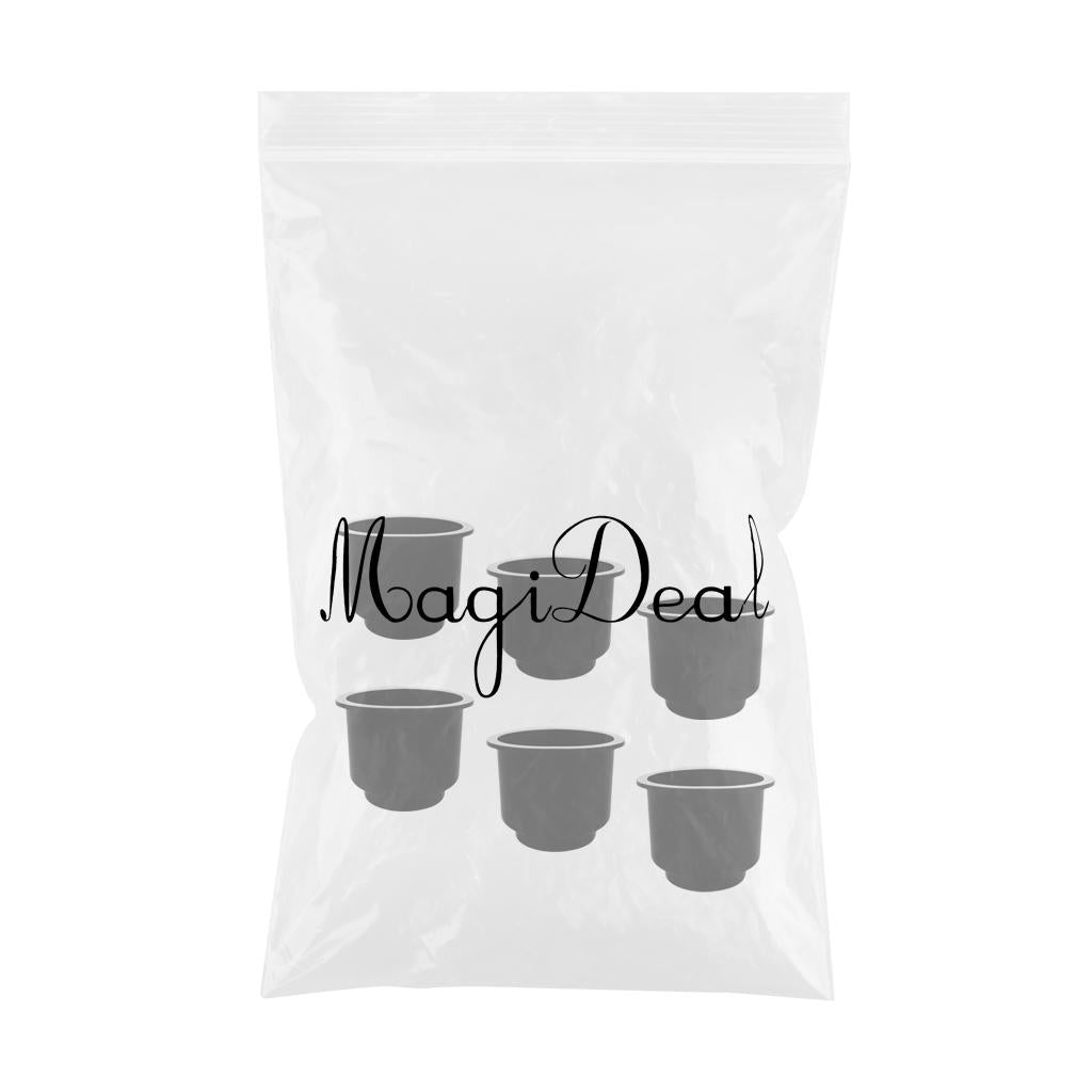 6 Pieces Black Boat Plastic Cup Drink Can Holder Universal Boat Marine RV