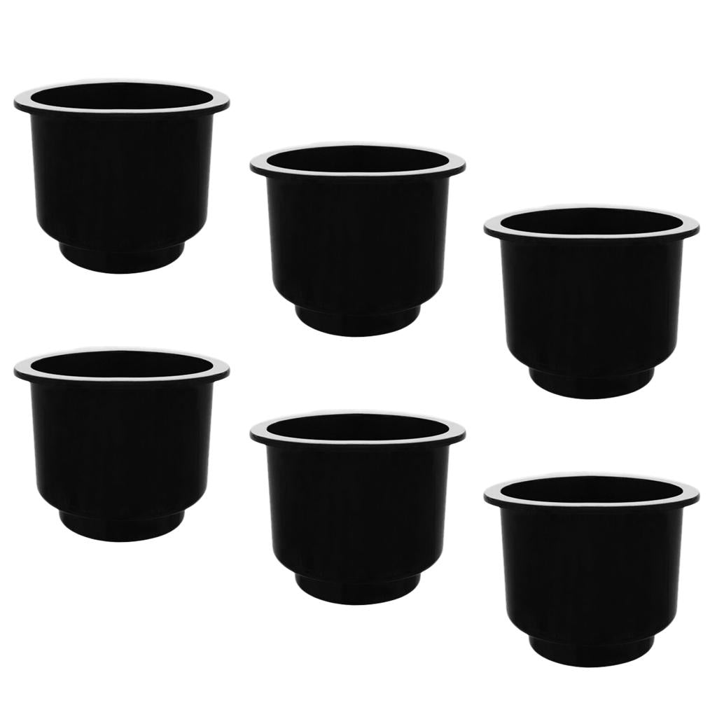 6 Pieces Black Boat Plastic Cup Drink Can Holder Universal Boat Marine RV