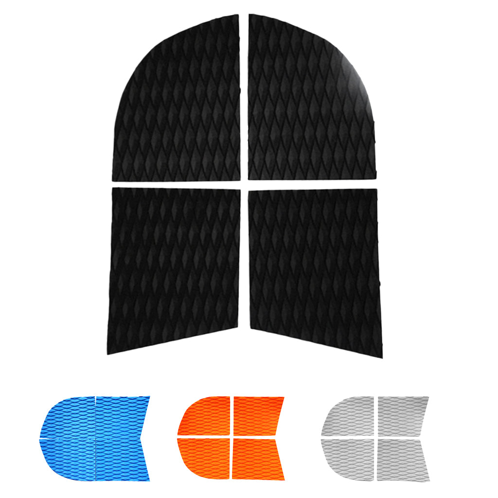 4 Pieces Dog Traction Pad Deck Grip Mat Tail Pad for Surfboard Grey