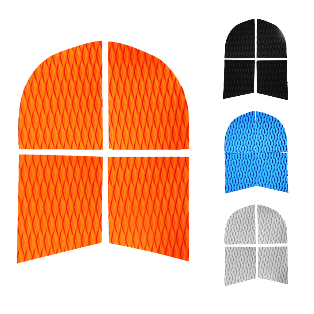 4 Pieces Dog Traction Pad Deck Grip Mat Tail Pad for Surfboard Grey