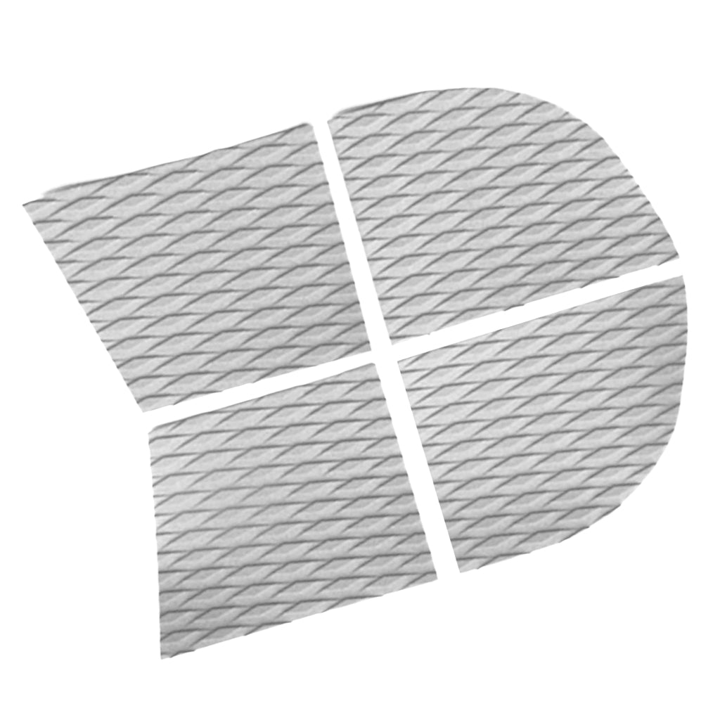 4 Pieces Dog Traction Pad Deck Grip Mat Tail Pad for Surfboard Grey