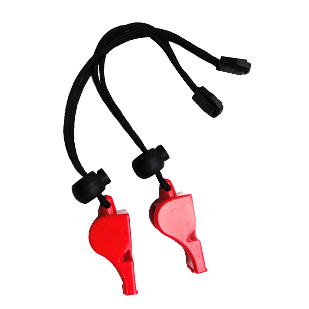 3x2 Pieces Emergency Survival Safety Whistles Scuba Diving Water Sports Red