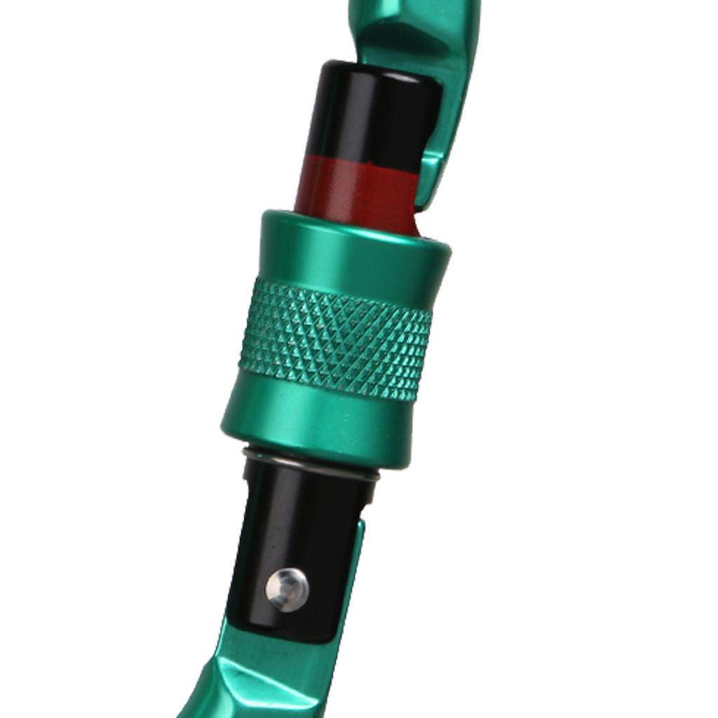 24KN Locking Climbing Screwgate Carabiner Screw Lock D-ring Hook Mint green