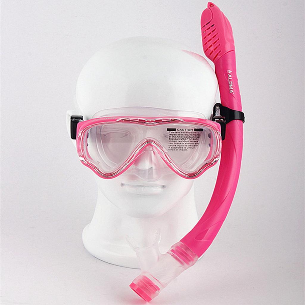 Kids Children's Scuba Diving Training Mask & Snorkel Set Clear and Pink