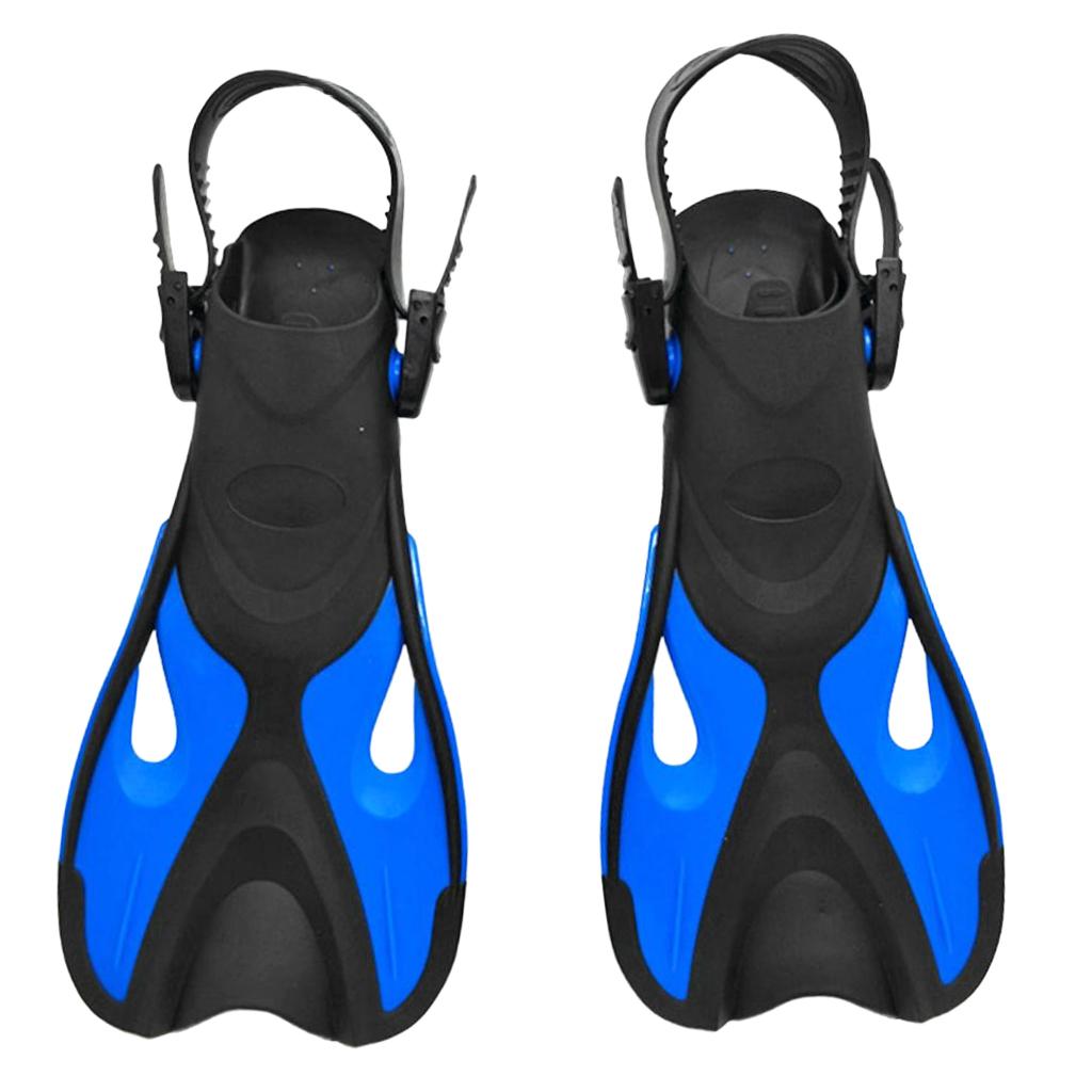 Junior Children Scuba Diving Swimming Flippers Open Heel Blue Black