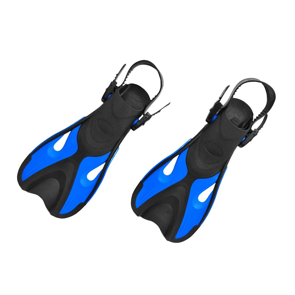 Junior Children Scuba Diving Swimming Flippers Open Heel Blue Black