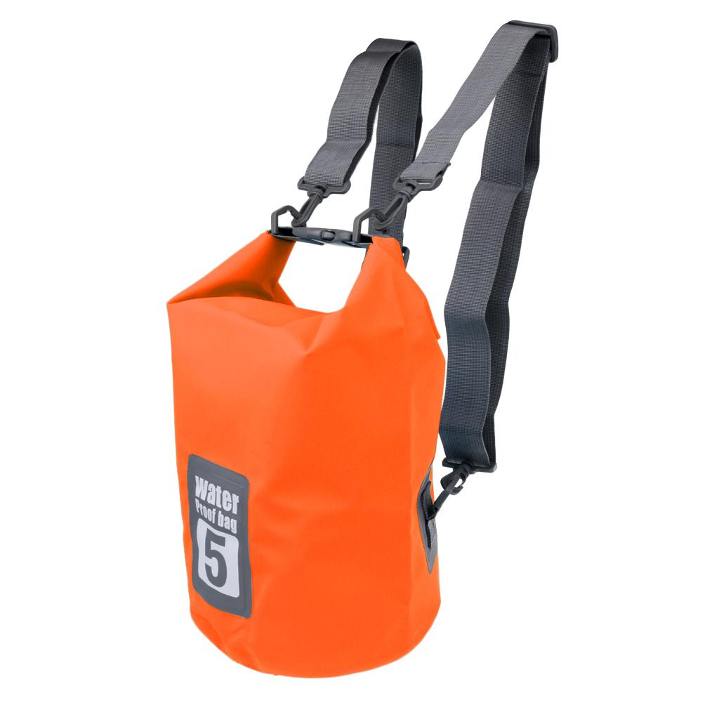Waterproof Sack Backpack Bucket Bag Camping Kayaking Travel 5L orange