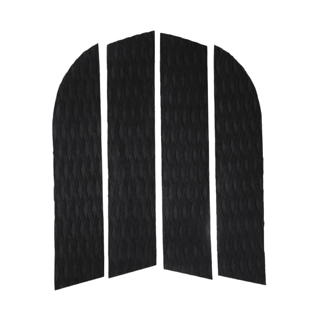 4 Pieces EVA Dog Traction Pad Customizable Deck Grip Mat for SUP Surf Black