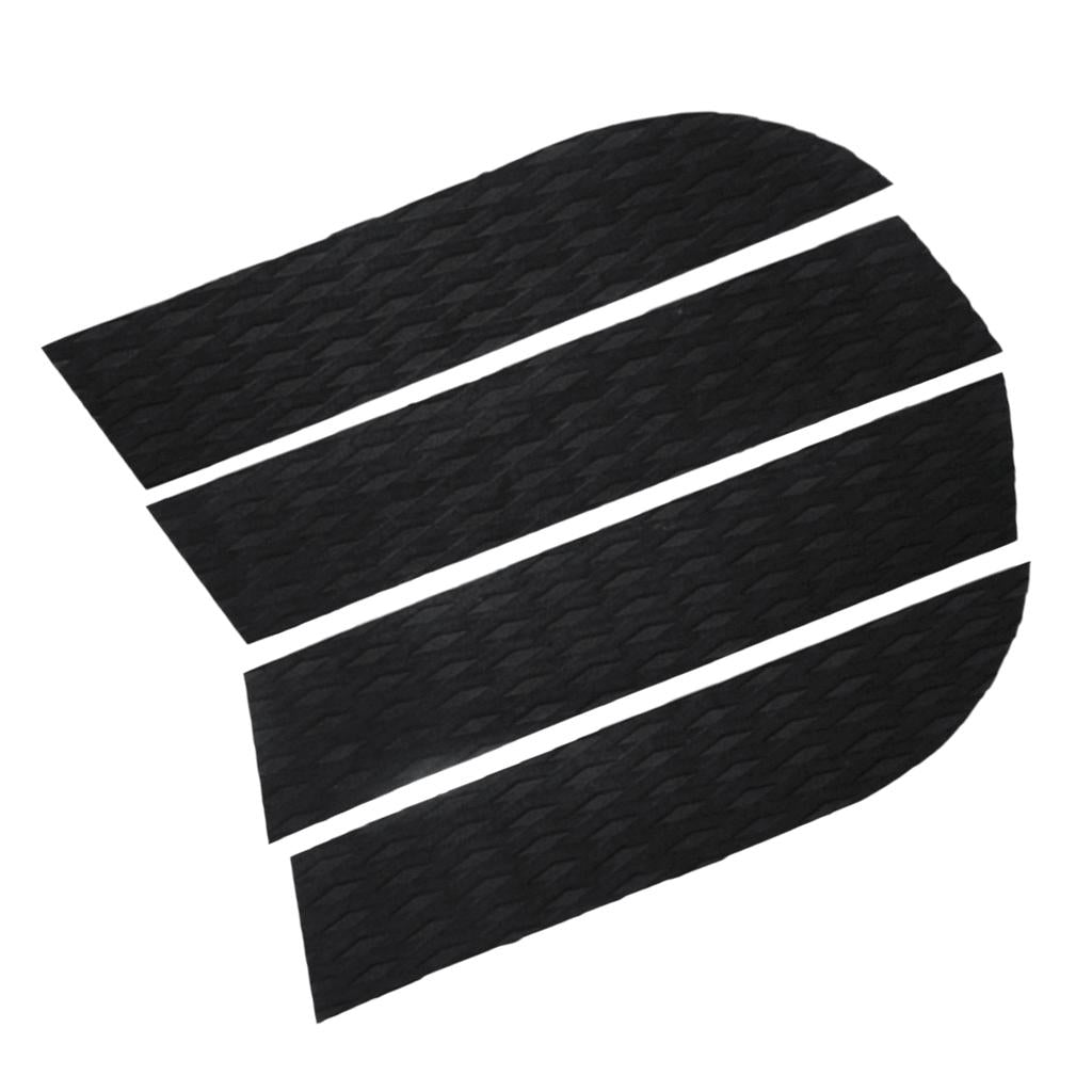 4 Pieces EVA Dog Traction Pad Customizable Deck Grip Mat for SUP Surf Black
