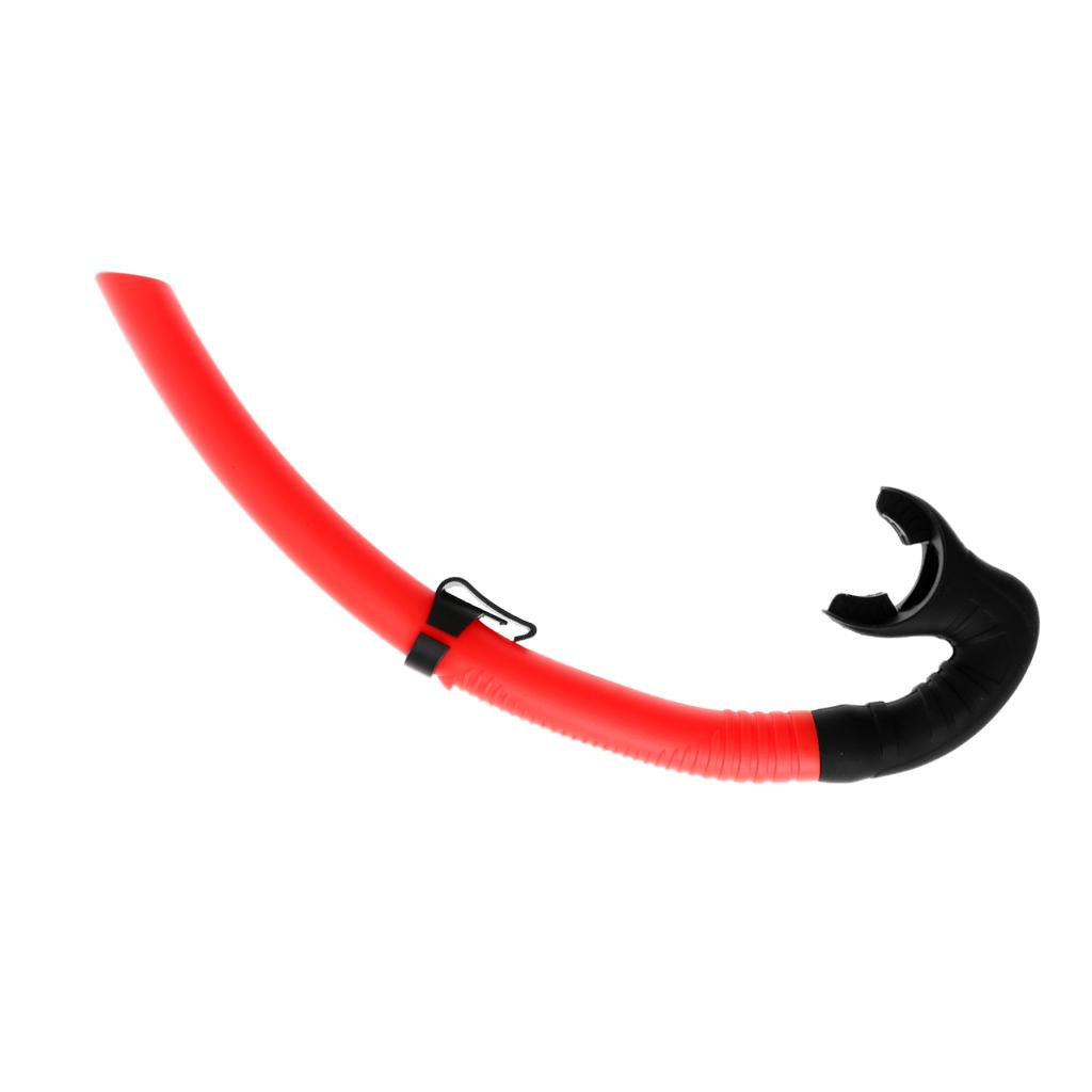 Silicone Wet Breathing Tube Snorkel Scuba Diving Snorkeling Gear Orange Red