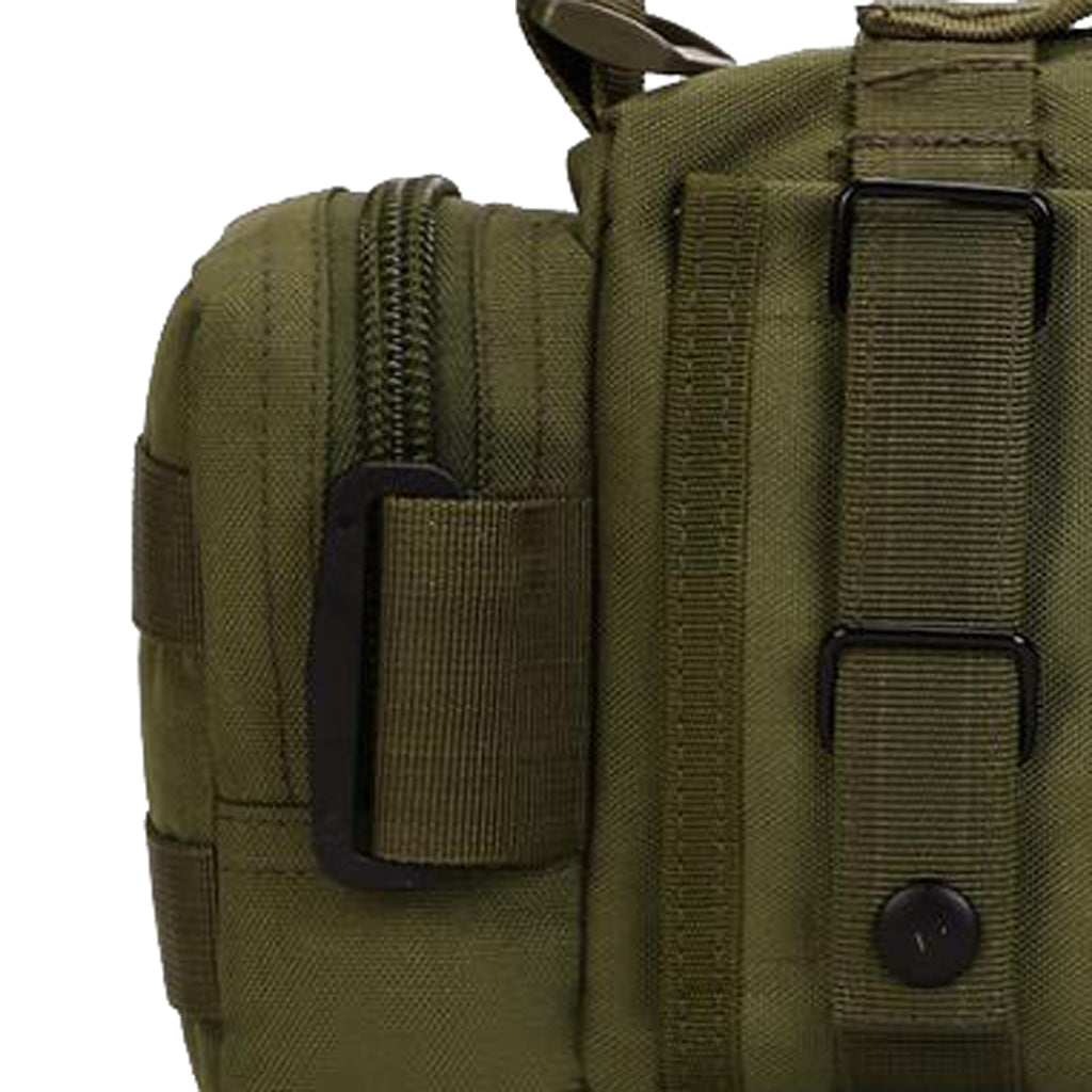 Waterproof Molle Bumbag Waist Pack Outdoor Belt Shoulder Bag Army Green