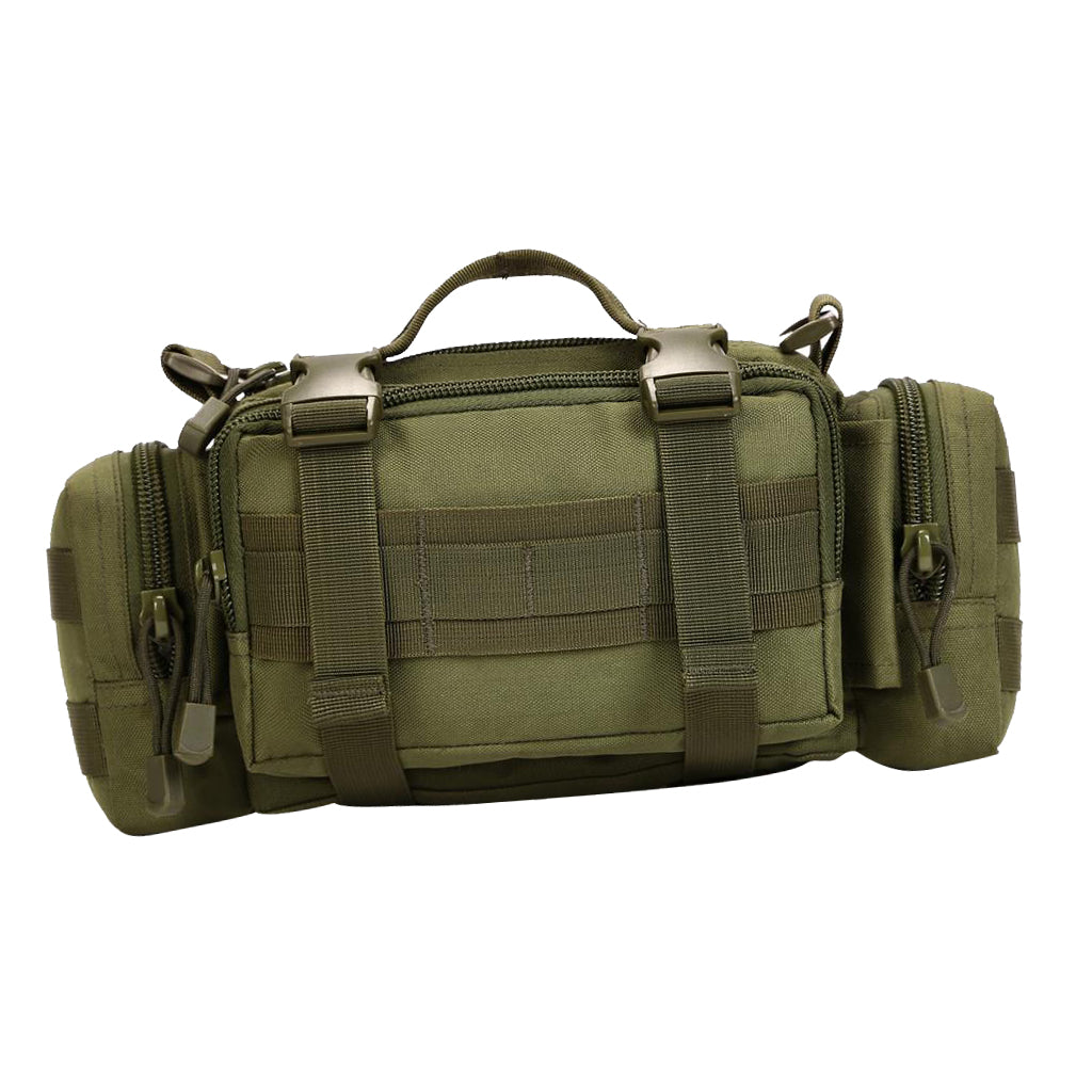 Waterproof Molle Bumbag Waist Pack Outdoor Belt Shoulder Bag Army Green