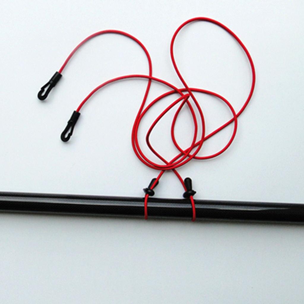 120cm Kayak Canoe Paddle Leash Clip Safety Fishing Rod Tether Holder red