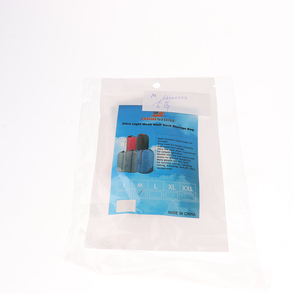 Ultra-light Mesh Stuff Sack Storage Bag for Travel Camping M Orange
