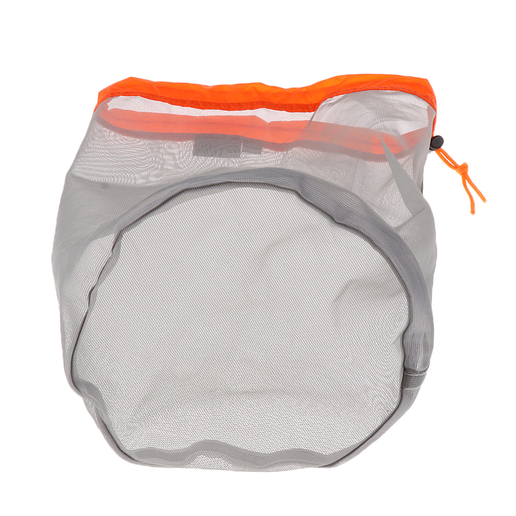 Ultra-light Mesh Stuff Sack Storage Bag for Travel Camping M Orange