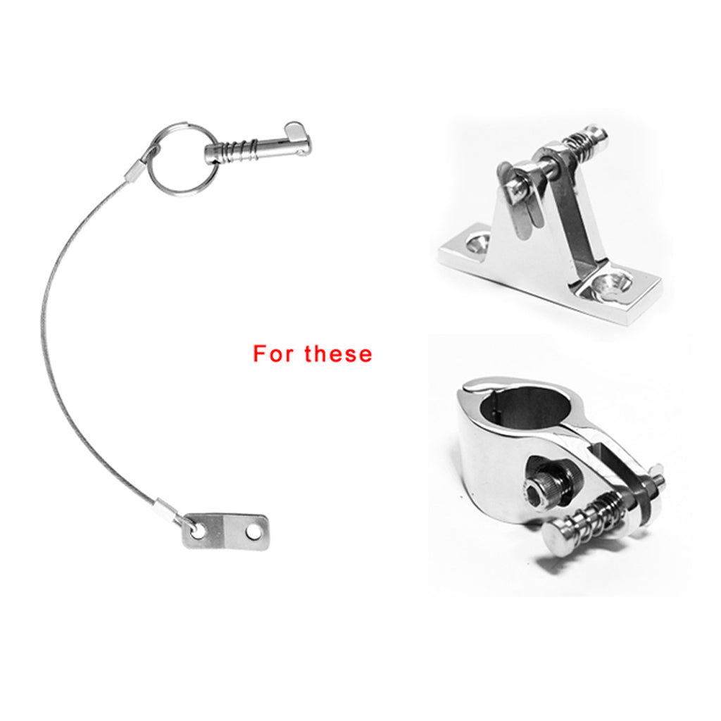 3 Pieces 316 Stainless Steel Boat Bimini Top Quick Release Pins for Lanyard