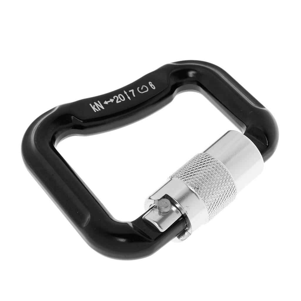 Outdoor 20KN Aluminum Alloy Caribiners for Paraglider Paragliding/Powered Paragliding Camping Buckle Rock Climbing Safety Rescue Gear- Black
