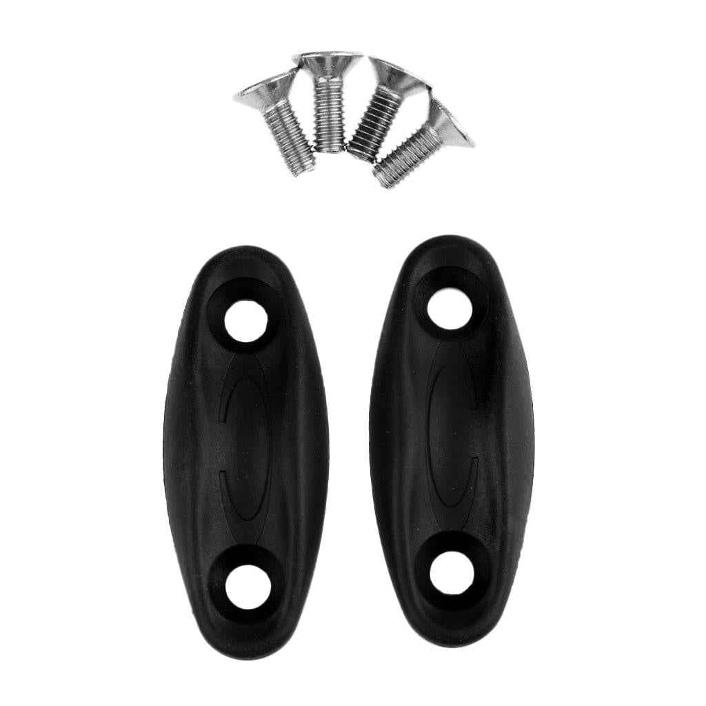 2 Pieces Canoe Kayak Boat Toggle Carry Handle Grip Replacement Cord Rope Accessories with Cord Rope & Screws for Easy Carrying - Black
