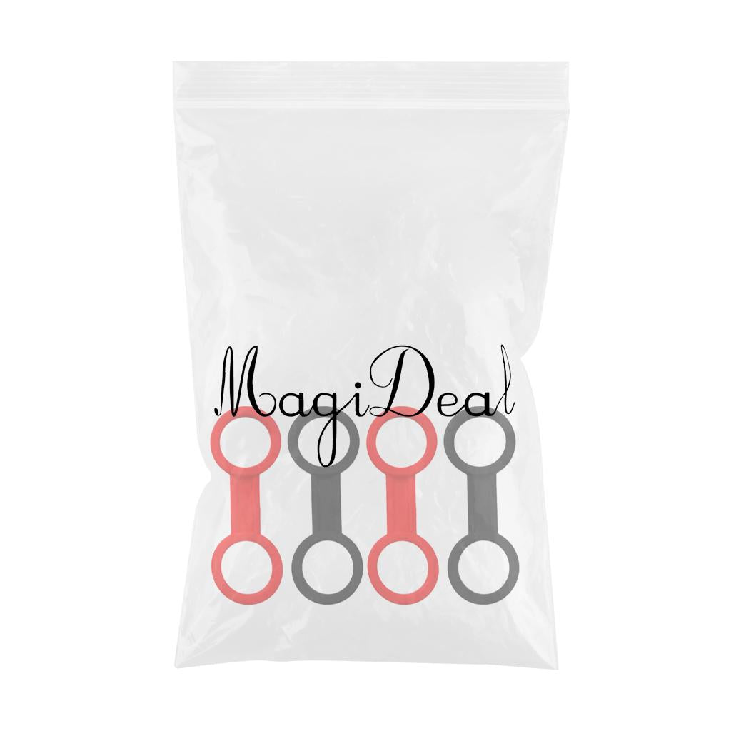 4 Pieces Scuba Diving Mask Silicone Snorkel Keeper Retainer Black and Red