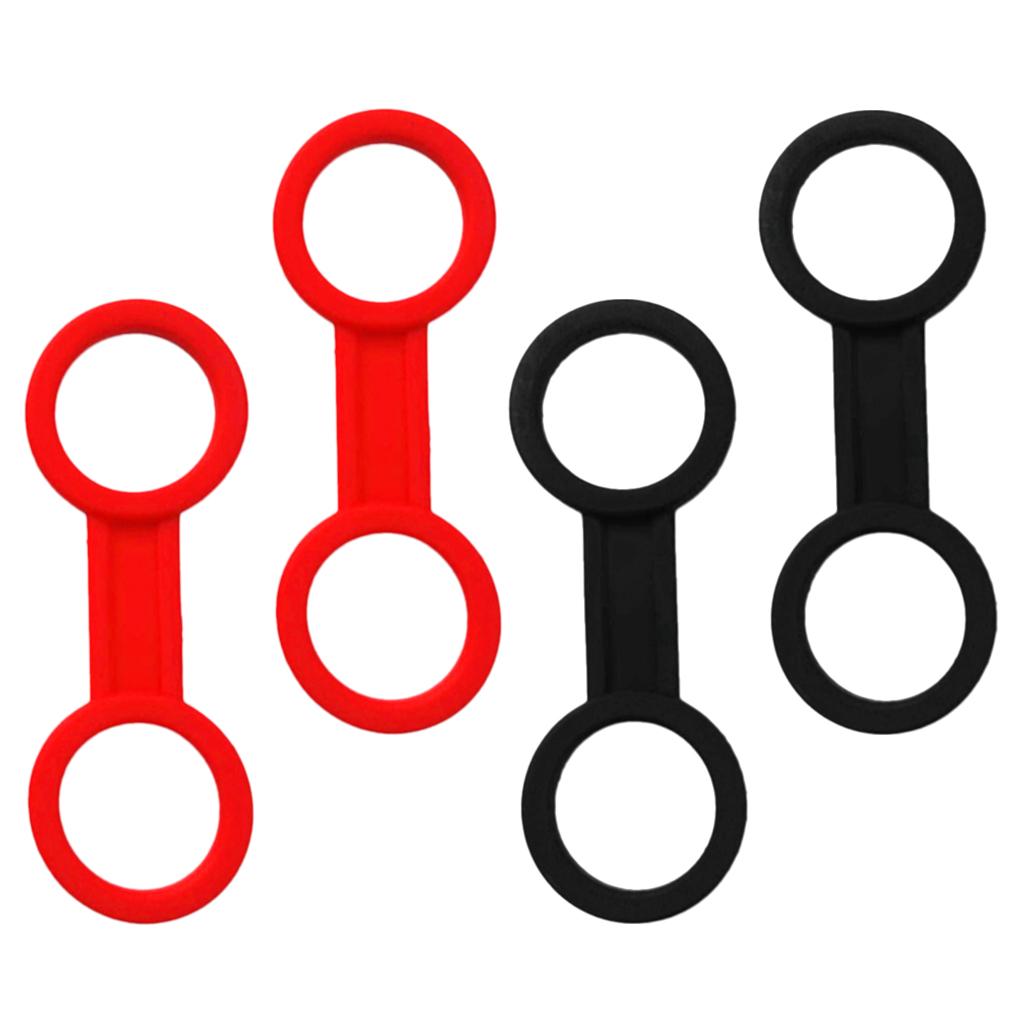 4 Pieces Scuba Diving Mask Silicone Snorkel Keeper Retainer Black and Red