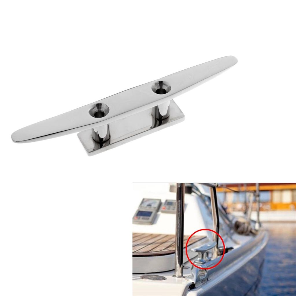 Heavy Duty 8 316 Stainless Steel Marine Boat Flat Top Low Cleat Rope Tie"