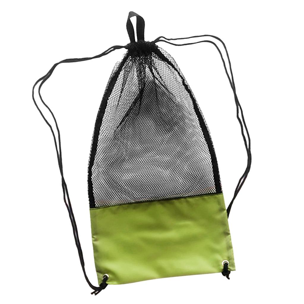 Mesh Drawstring Bag for Snorkeling Scuba Diving Goggles Mask Army Green